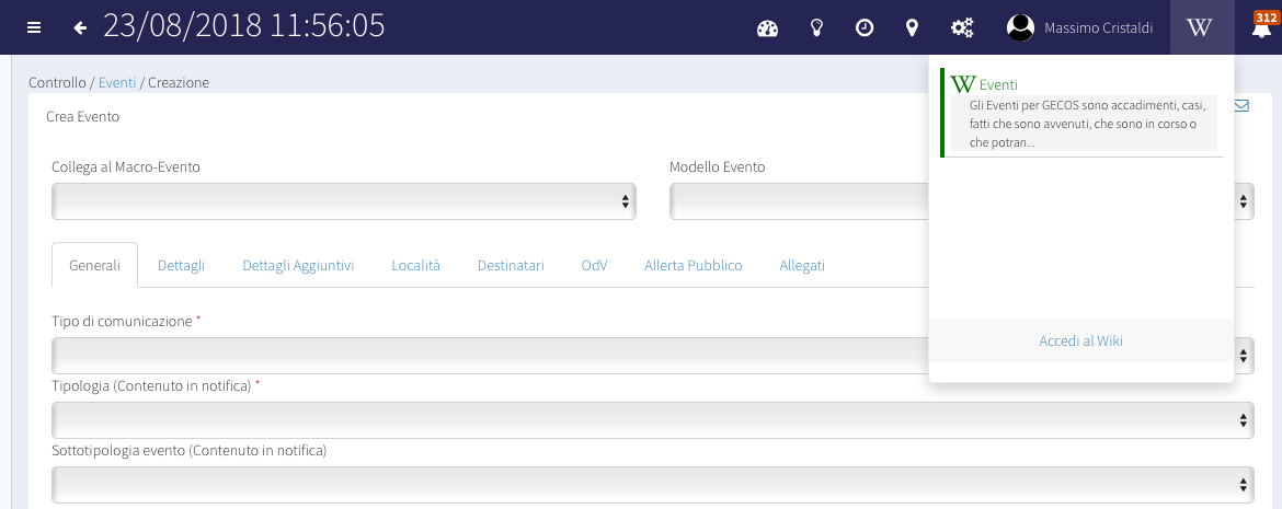 Esempio di help contestuale